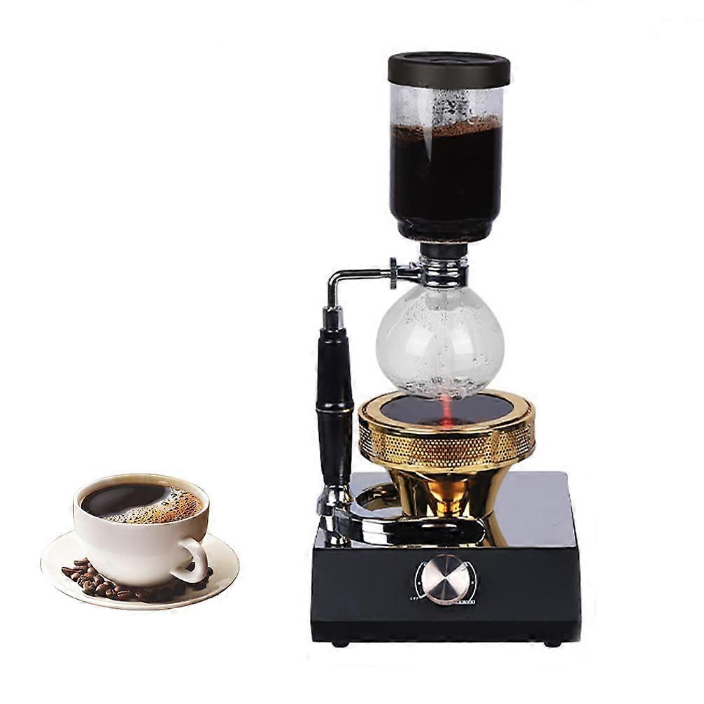 Syphon Coffee Maker with Halogen Heater and Glass Dripper, Adjustable Temperature Vacuum Brewer