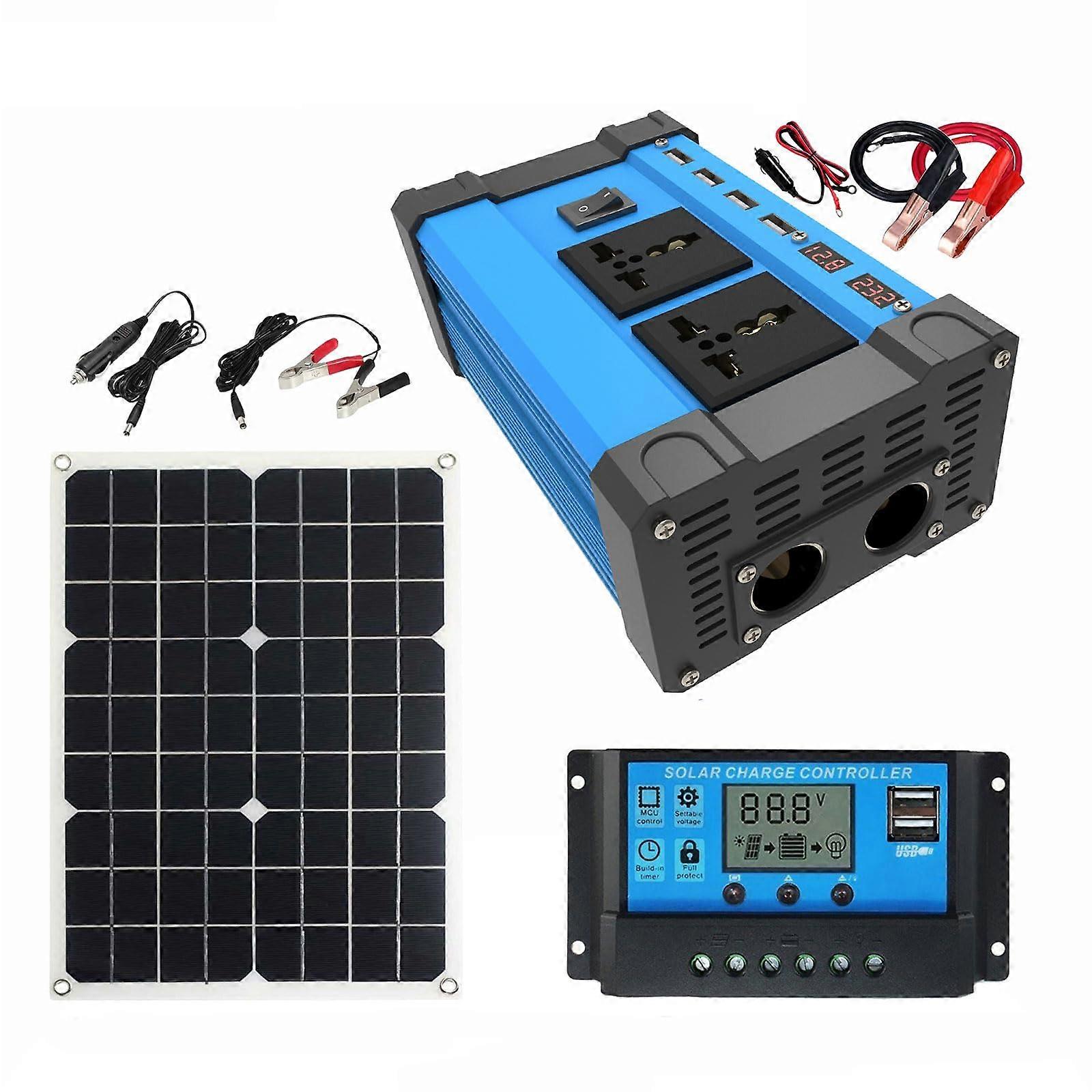 4000W Off Grid Solar Inverter Kit with 18W Waterproof Panel, 30A LCD Controller, 220V Output