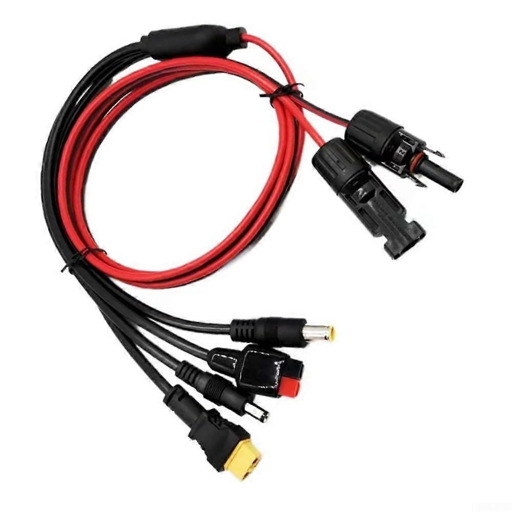 4in1 Solar Panel Connector Kit with DC5521 DC7909 Bipolar, Adapter Cable for EcoFlow Power Station