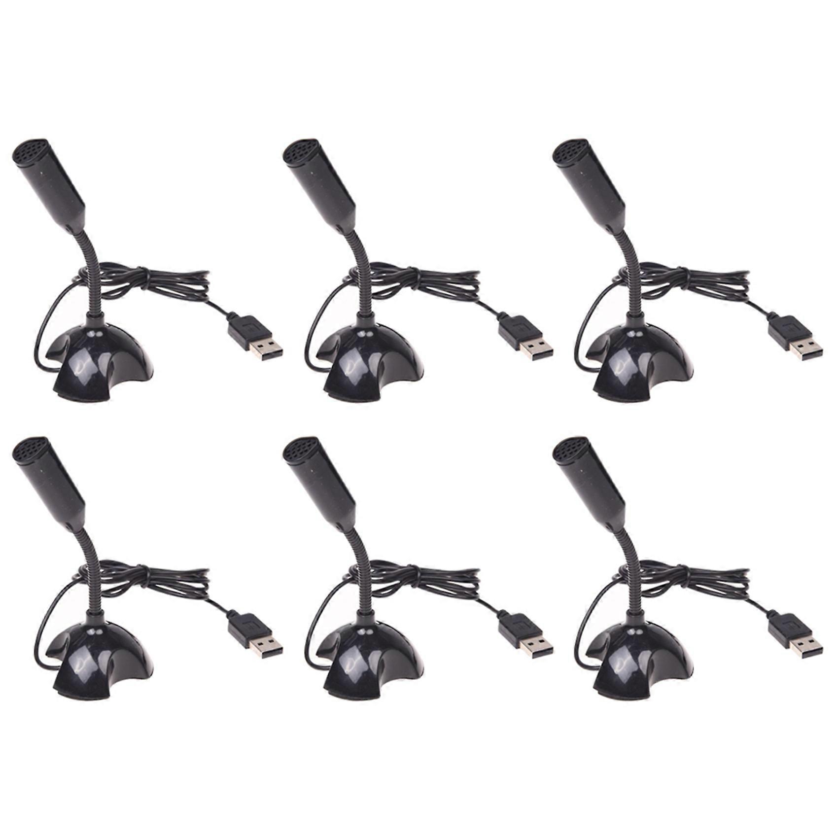 6X USB Microphone Web Flexible Noise Canceling Mic Compatible with Mac PC Computer Laptop Stand