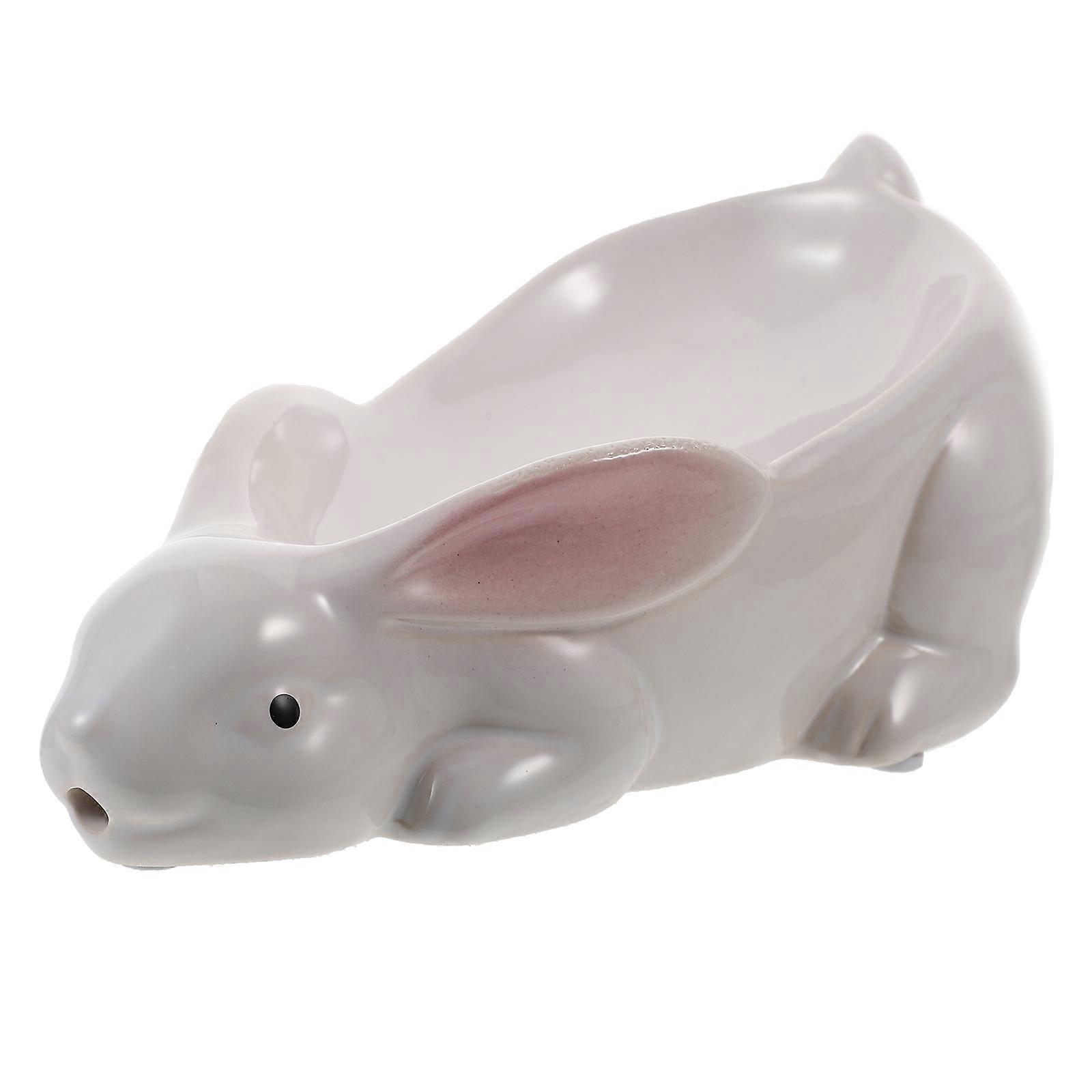 2Pcs Ceramic Soap Dish Rabbit Pattern for Storage Bathroom Use