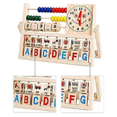 Wooden Math Learning Board with Flap Calculation Design for Preschool Counting and Arithmetic