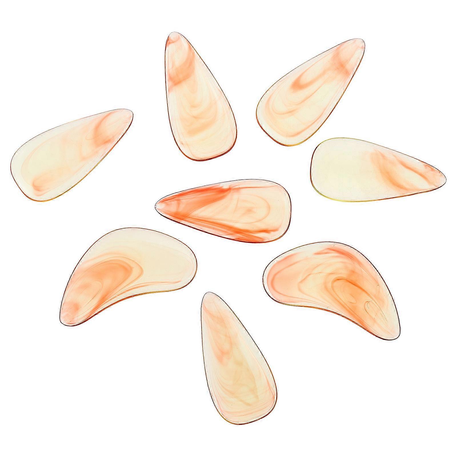 Orange Guzheng Nails for Practice with Finger Protection 8Pcs Pack