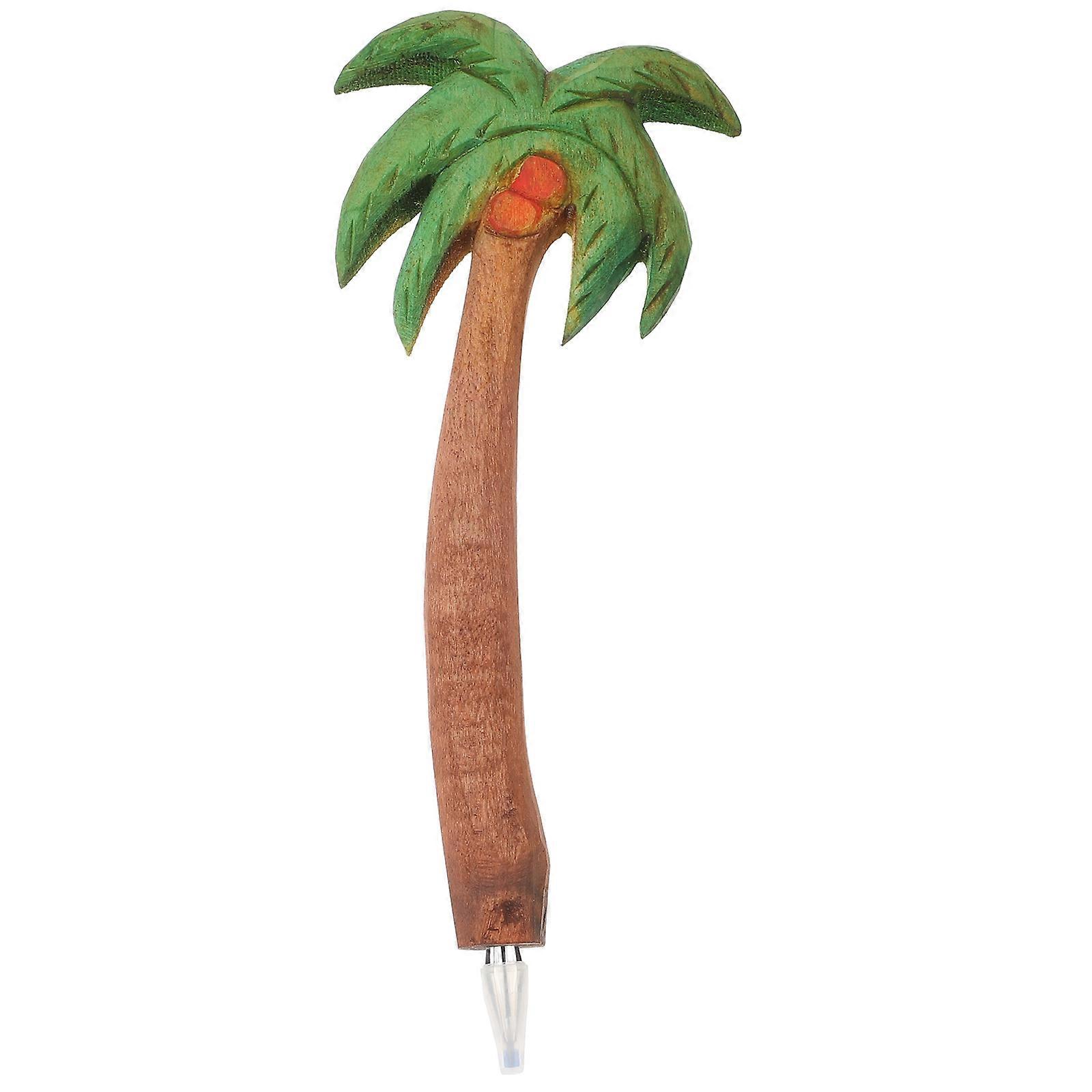 Green Coconut-Tree Wooden Ballpoint Pen for Comfortable Grip