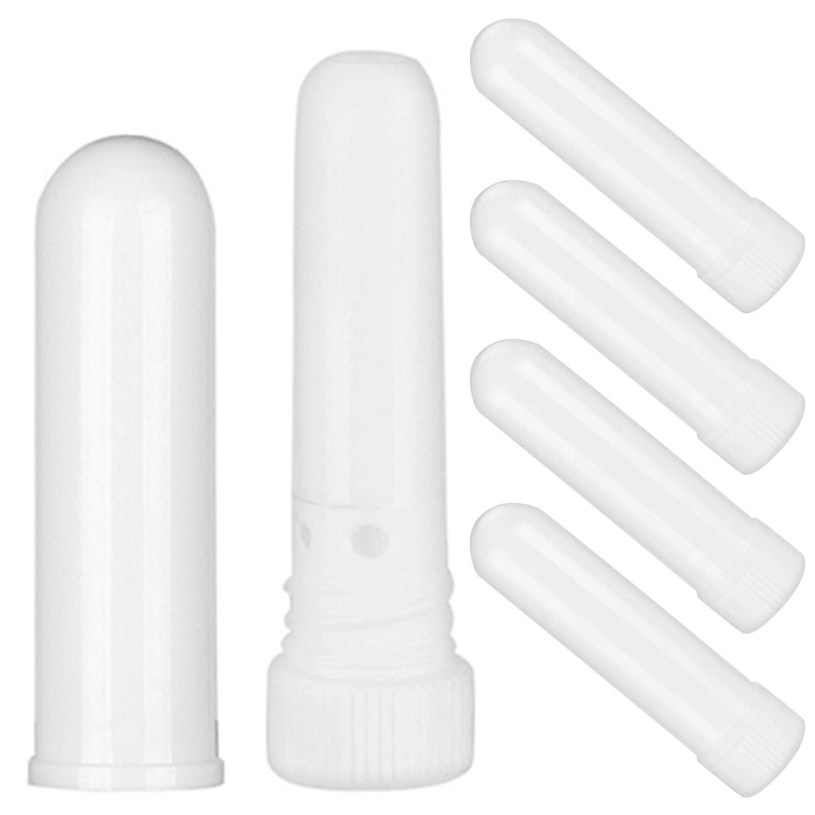 White Essential Oil Tubes for Breath Use 5Pcs Set