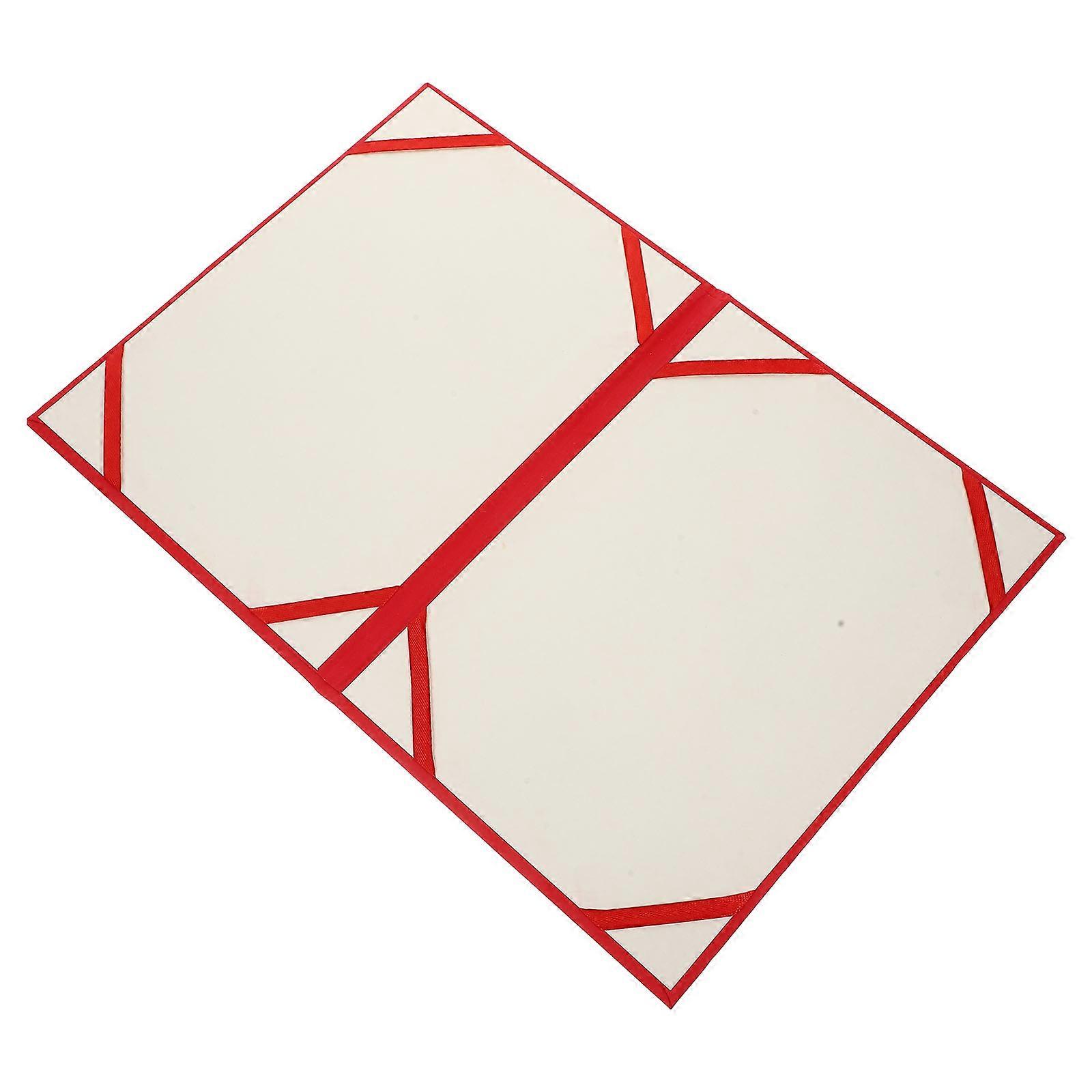 Marriage Certificate Holder Red Rectangular Shape For Business Achievements Legal Document Protector 1Set