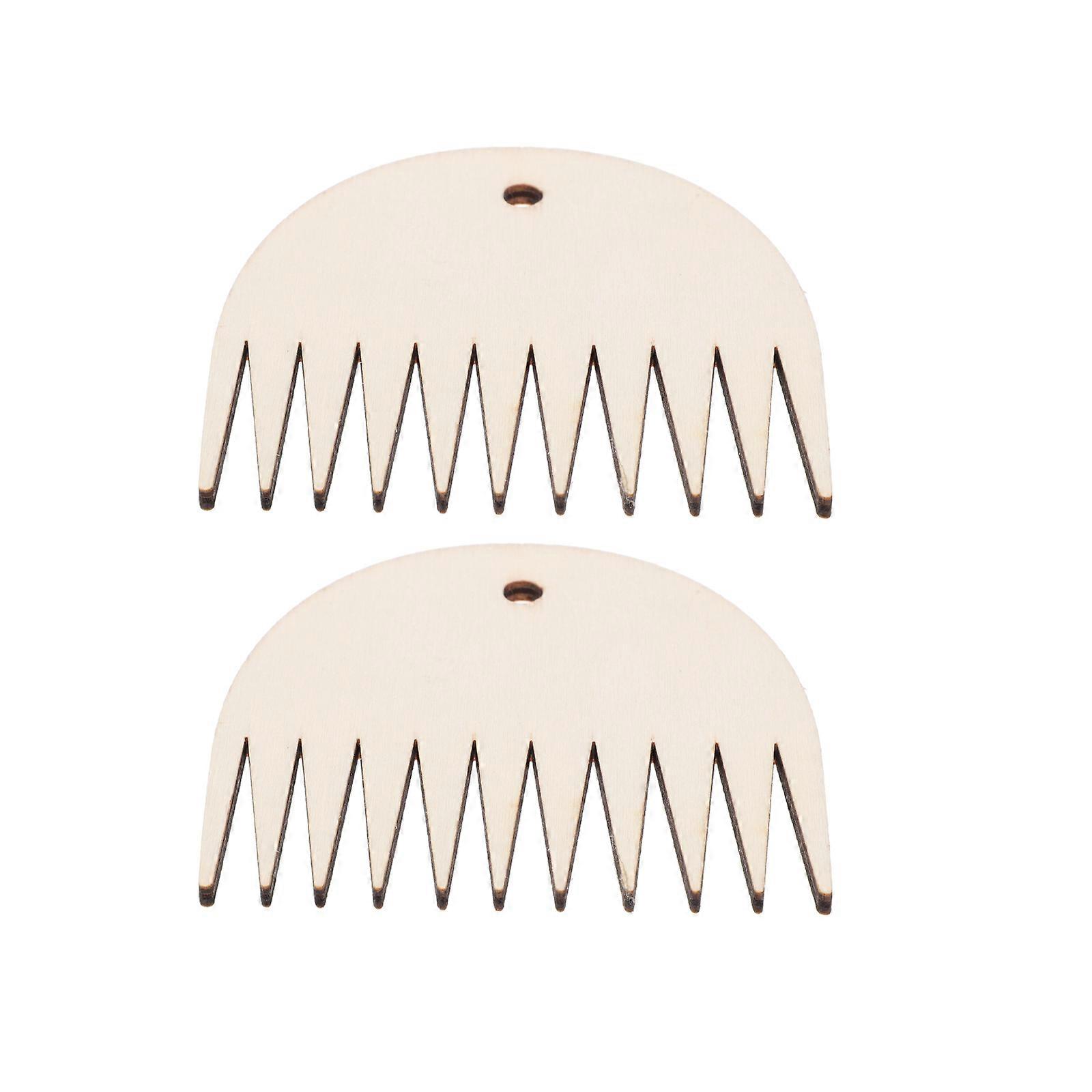 Tapestry Weaving Comb for Crafting 2Pcs Small Wooden Sawtooth Combs