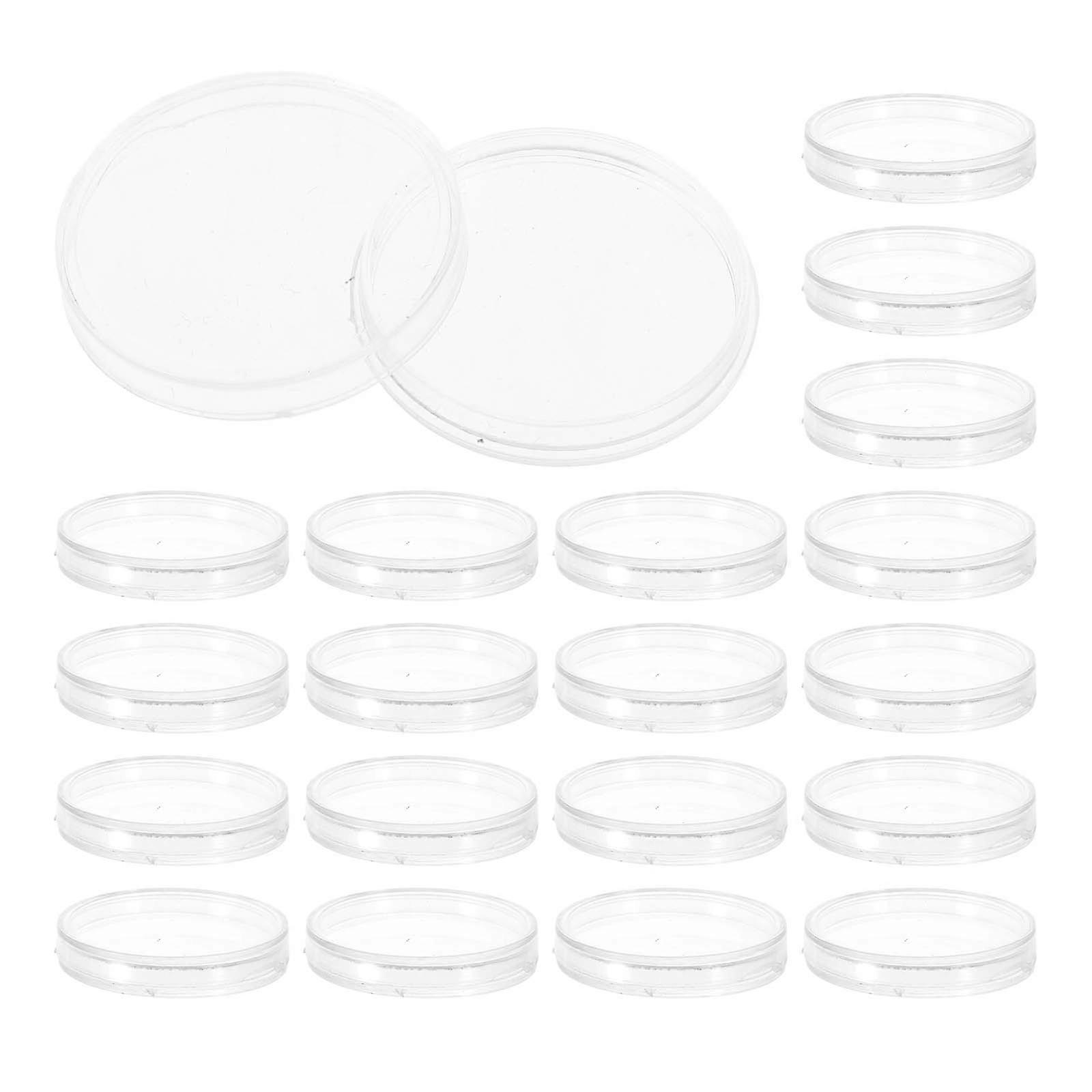Coin Case Protection Box for Storage Use 50Pcs Transparent Small Round Box