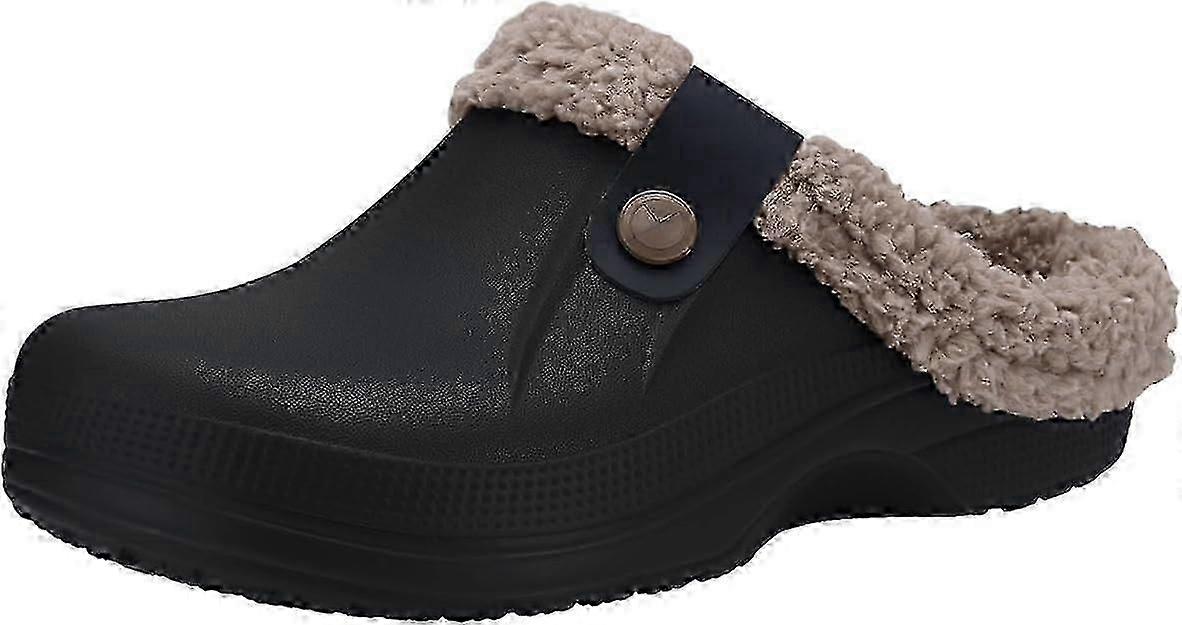 Klassiska pälsfodrade träskor vattentäta vintertofflor för kvinnor