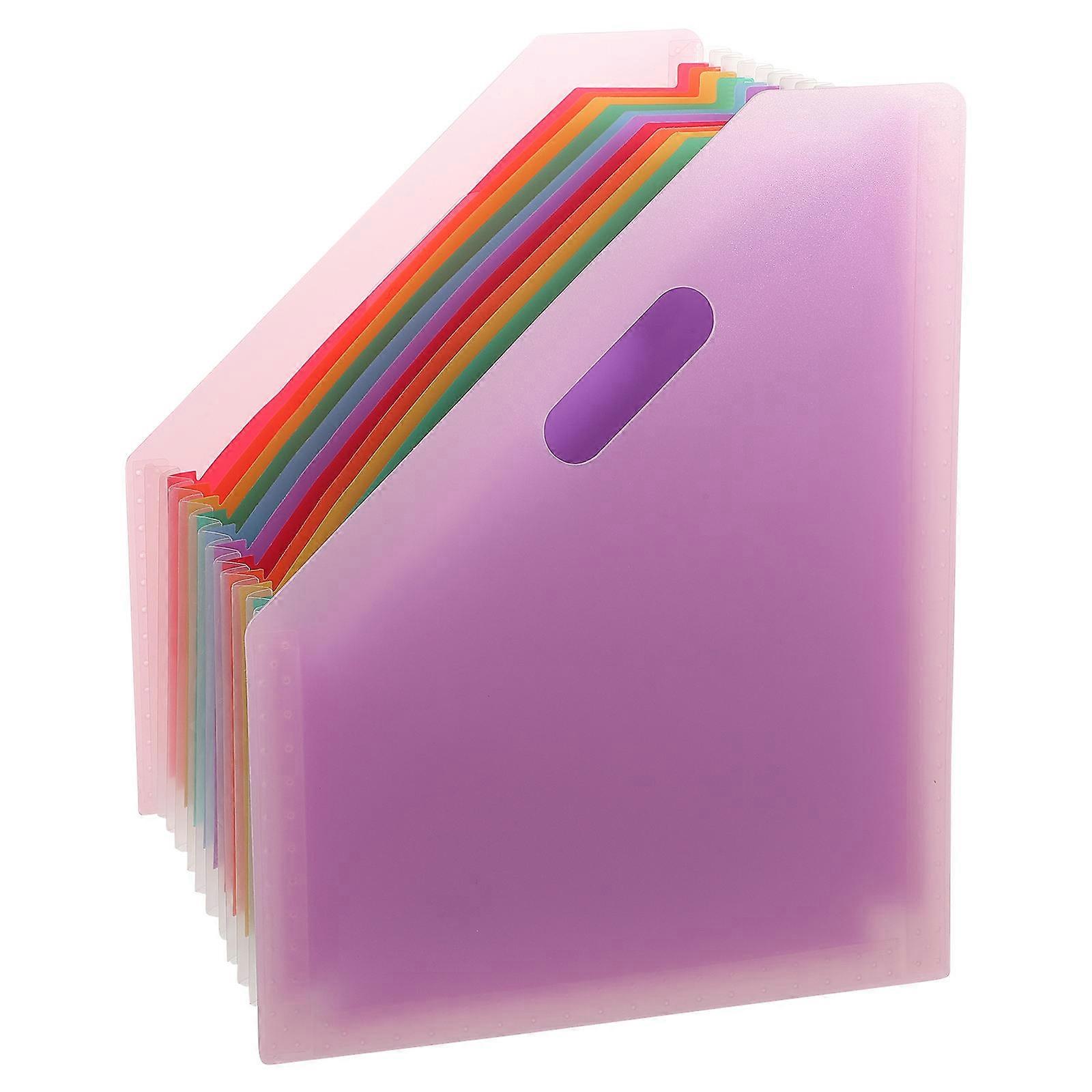 Accordion File Folder for Documents 2Pcs Vertical Organizer Multi Color