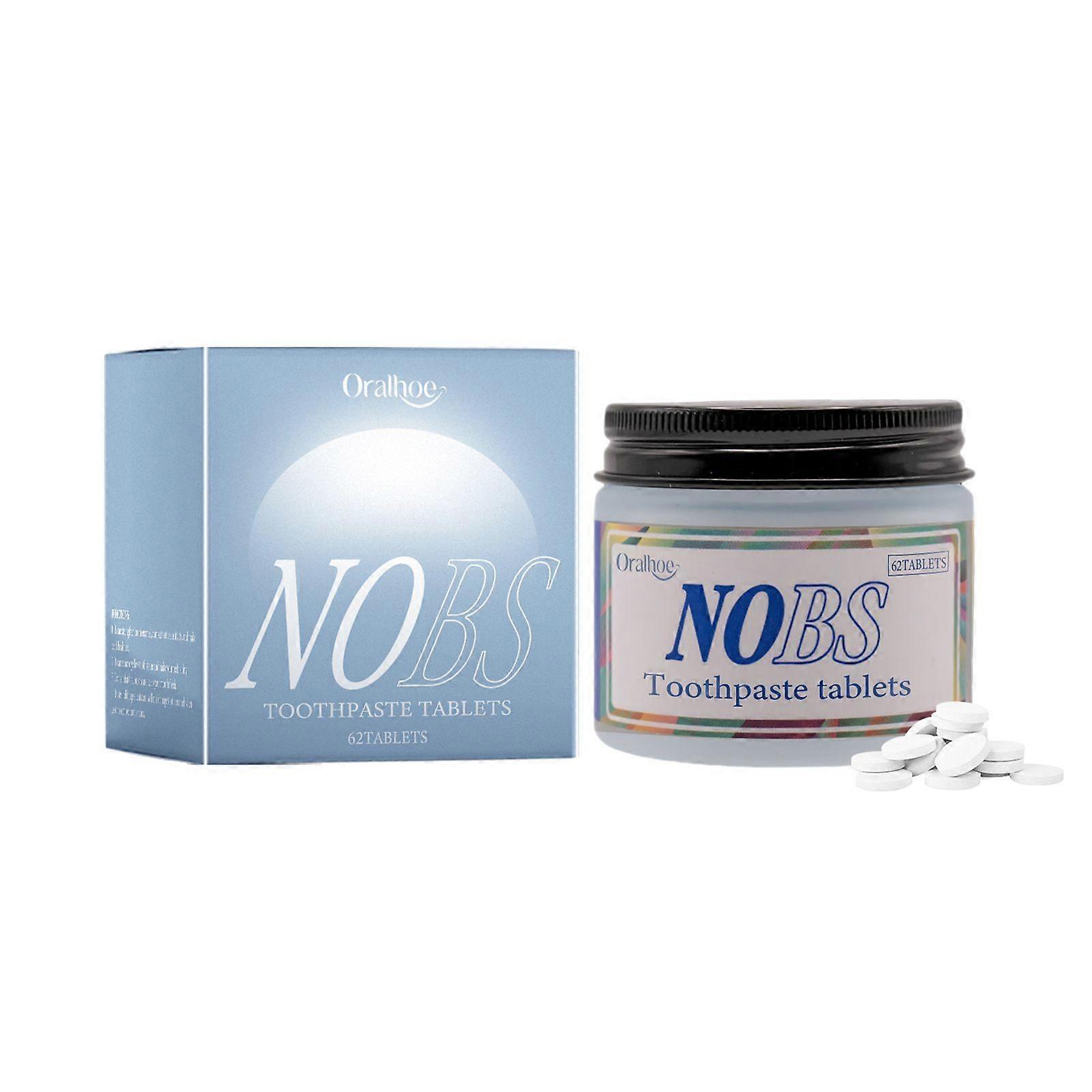 Chewable Toothpaste Tablet 62/186 Count Fluoride Free Natural Paste tabs Innovative Solid-Toothpaste for Oral Care
