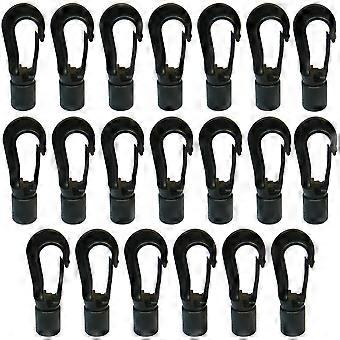 20Pcs 5mm Bungee Shock cord Quick Connect hooks hanging Ends Clip for Kayak Canoe Boat Dinghy Rib DIY Elastic Cord rope