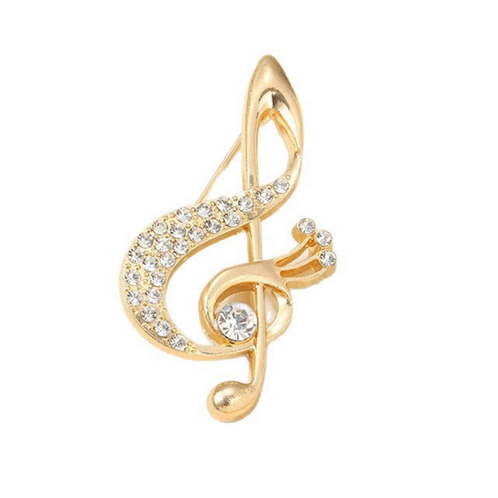 Rhinestone Note Pin - For Coat & Scarf - Secure & Stylish