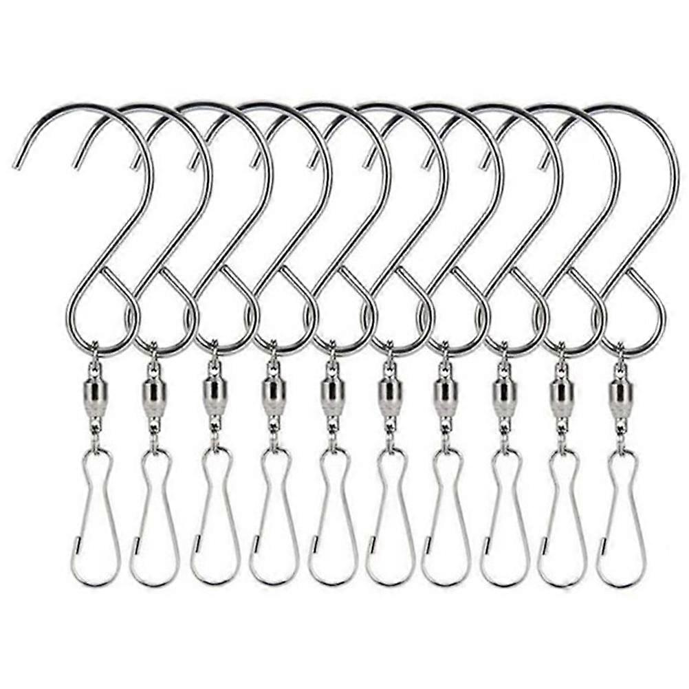 Swivel Hook Hanging Hook for Storage 10Pcs Smooth Rotating Hooks Silver