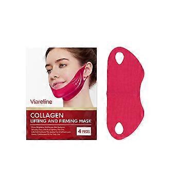 Collagen Lifting & Firming V-Shaped Jaw Mask, 3D Contour Fitting Moisturizing Facial Patch, Gentle Daily Skin Care Lifting Pad 4 Pieces