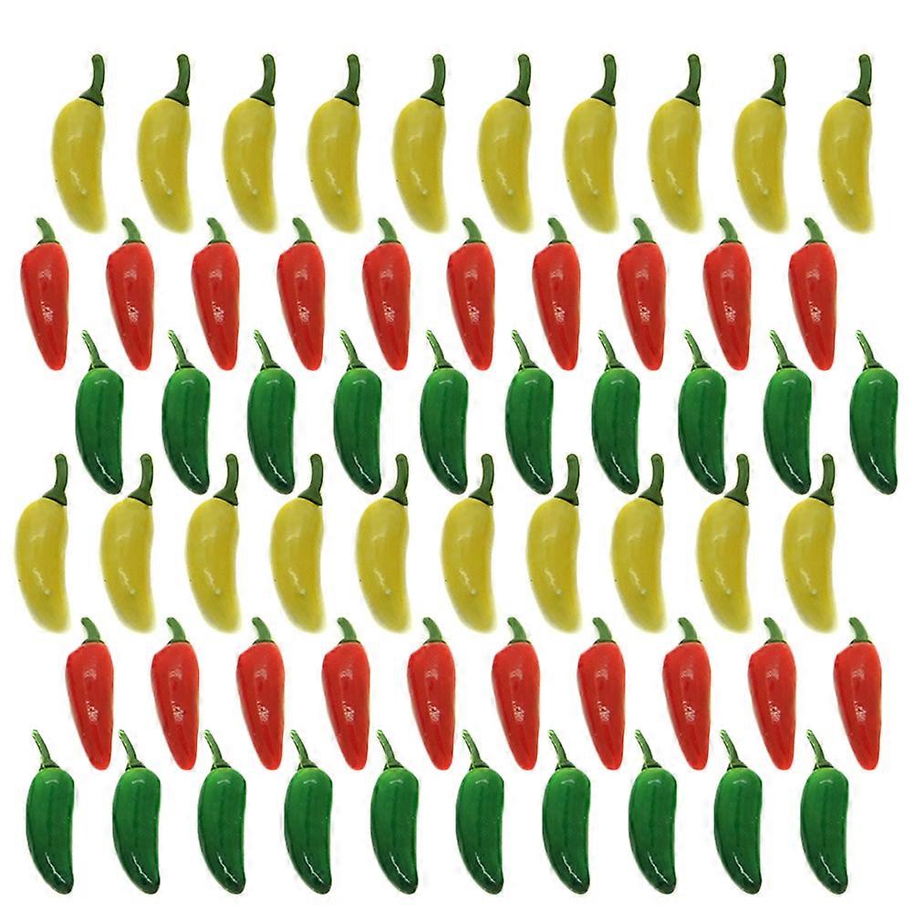 Mini Vegetables Accessories Simulation Pepper Set 60Pcs for Kids Use