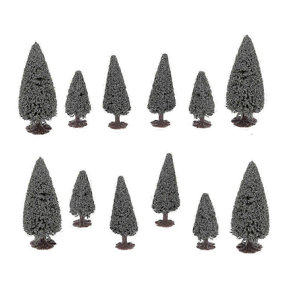 Cedar Tree Model Landscape Decoration 15Pcs Green Model Trees