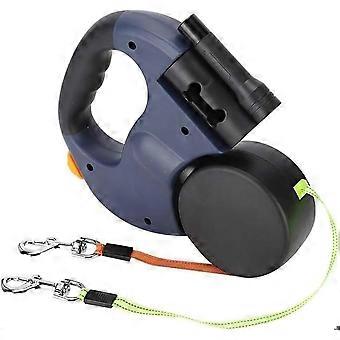 Retractable Double Leash - HAUTSTORE - 3m - Durable Nylon - Reflective Thread - Shockproof