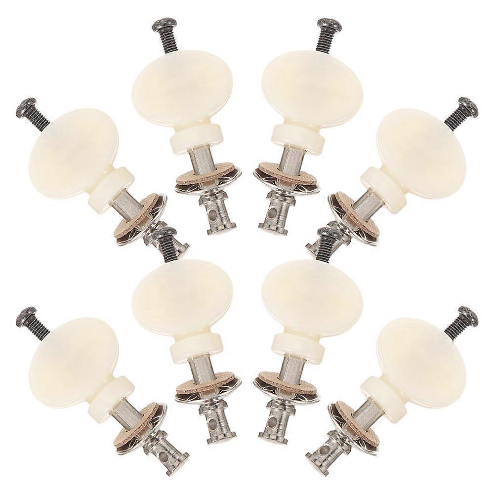 Ukulele Tuner Knobs Straight Rod for Reliable Tuning 8Pcs White Pack