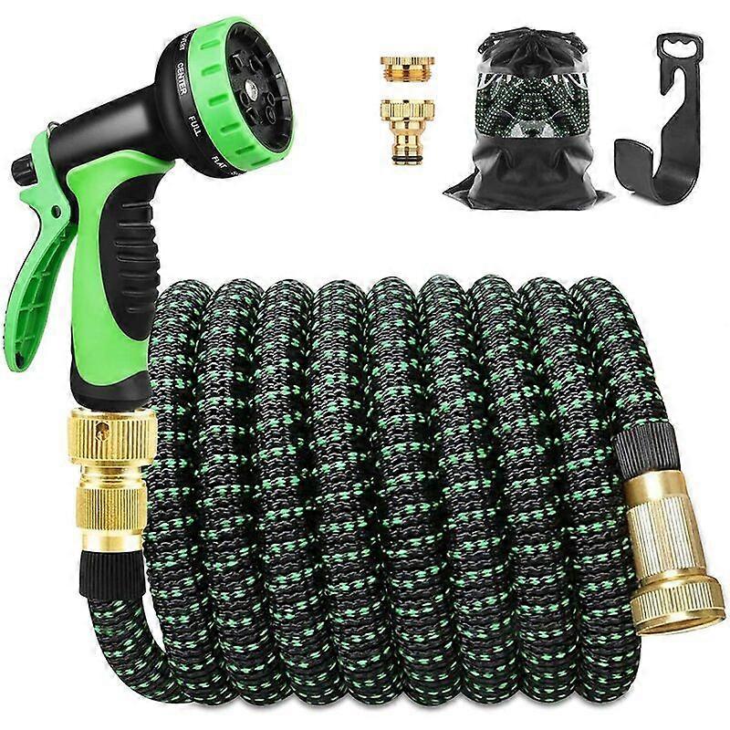 30m/100ft extendable hose with bracket and 9-function sprinkler brass fitting