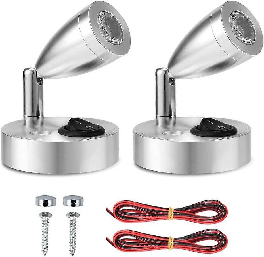 2v LED Spotlight Reading Light Adjustable Switch Warm Light Interior LED Light (A-ON/OFF Switch)