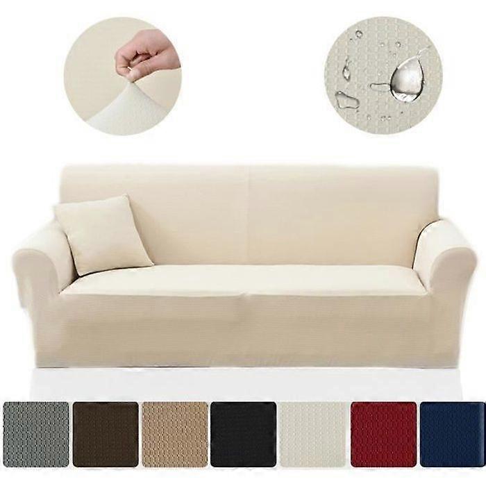 Housse de canapé élastique imperméable 3 places beige