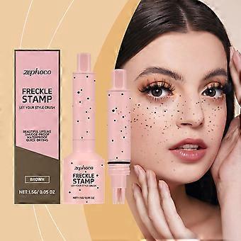 Zephoco Brown Facial Freckle-Like Stamp Pen Pseudo-Freckle Makeup, Natural Coloring, Long-Lasting Makeup, Portable, Fashionable And Individual