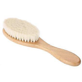 Cepillo de cerdas suaves de pelo de cabra natural con mango ergonómico de madera: ideal para el cuidado del cabello del bebé y el aseo de la barba.