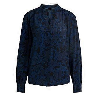 Boss Womens/Ladies Floral Notch Neck Long-Sleeved Blouse
