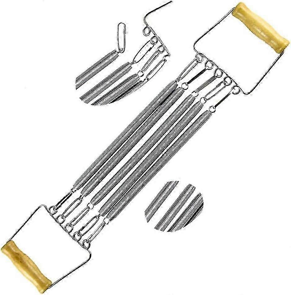 Adjustable 5-Spring Chest Expander, Stainless Steel & Wood Handles, Upper Body Workout Equipment