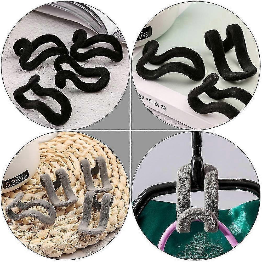 Clothes Flocking Hanger Hook for Space-Saving with 20Pcs S-Shaped Hooks