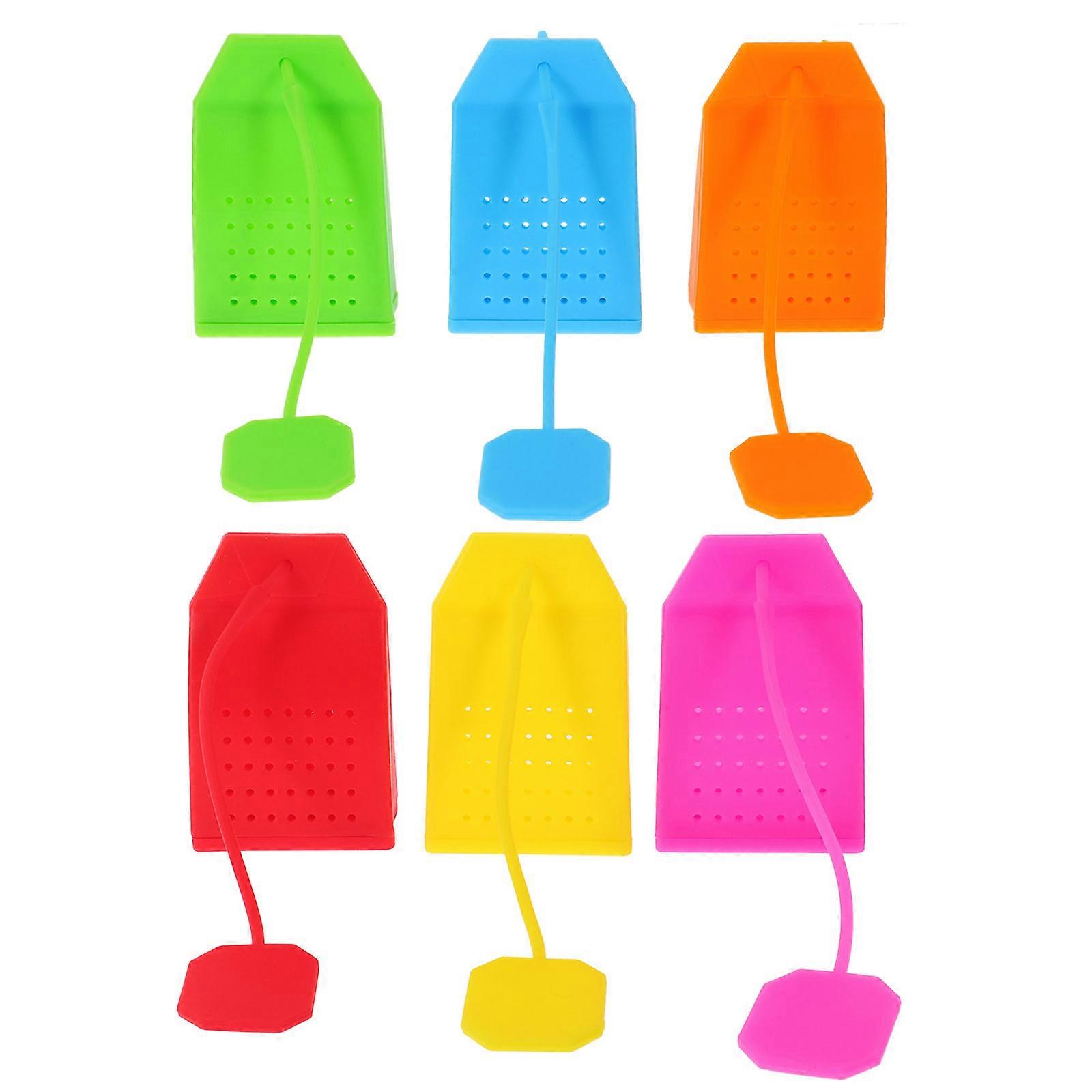 6pcs Tea Infuser Silicone Loose Leaf Tea Strainer Tea Brewing Kitchen Gadget