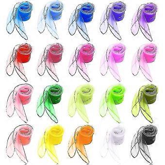 20 Multicolor Juggling Scarf Rhythm Scarf, Square Silk Organza Scarf Baby Sensory Scarf MV