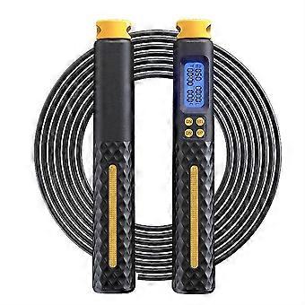 2-in-1-Multifunktions-Springseil, 3 Meter, mit digitalem Geschwindigkeitszähler, professionellen Kugellagern und Griffen, Springseil, Schwarz, HP