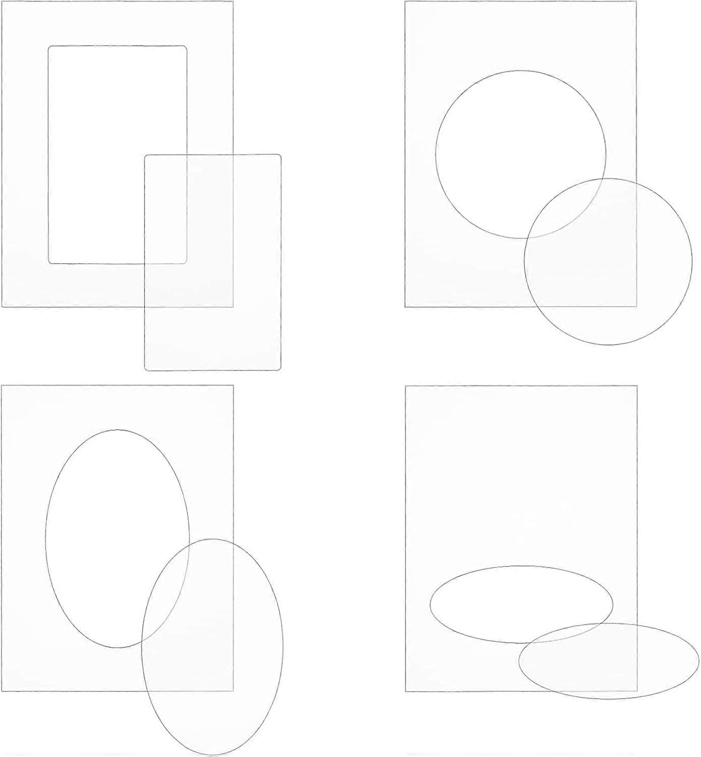 4Pcs 6x4.5inch Rectangle Frame Plastic Embossing Folders Clear Acrylic Embossing Diffuser Set for Card Making Scrapbooking