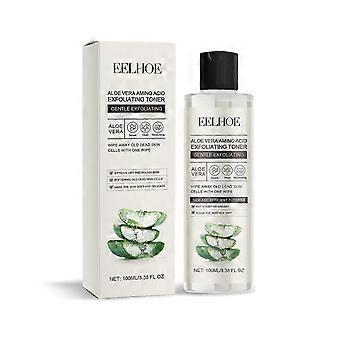 Essência Esfoliante de Aloe Vera Aminoácidos Iluminador Água Tônico Facial Suave, Nutritivo e Hidratante para Pele Radiante, 100ml