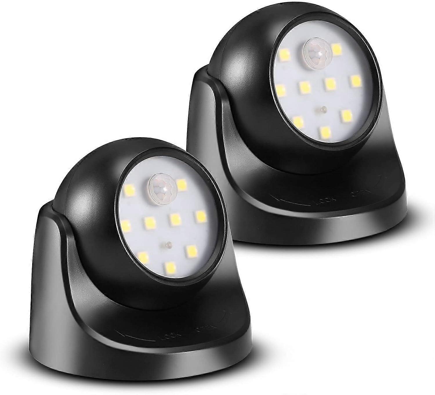 6000K Cool White Motion Sensor LED Wall Light, Wireless & Waterproof (2-pack) [XR]