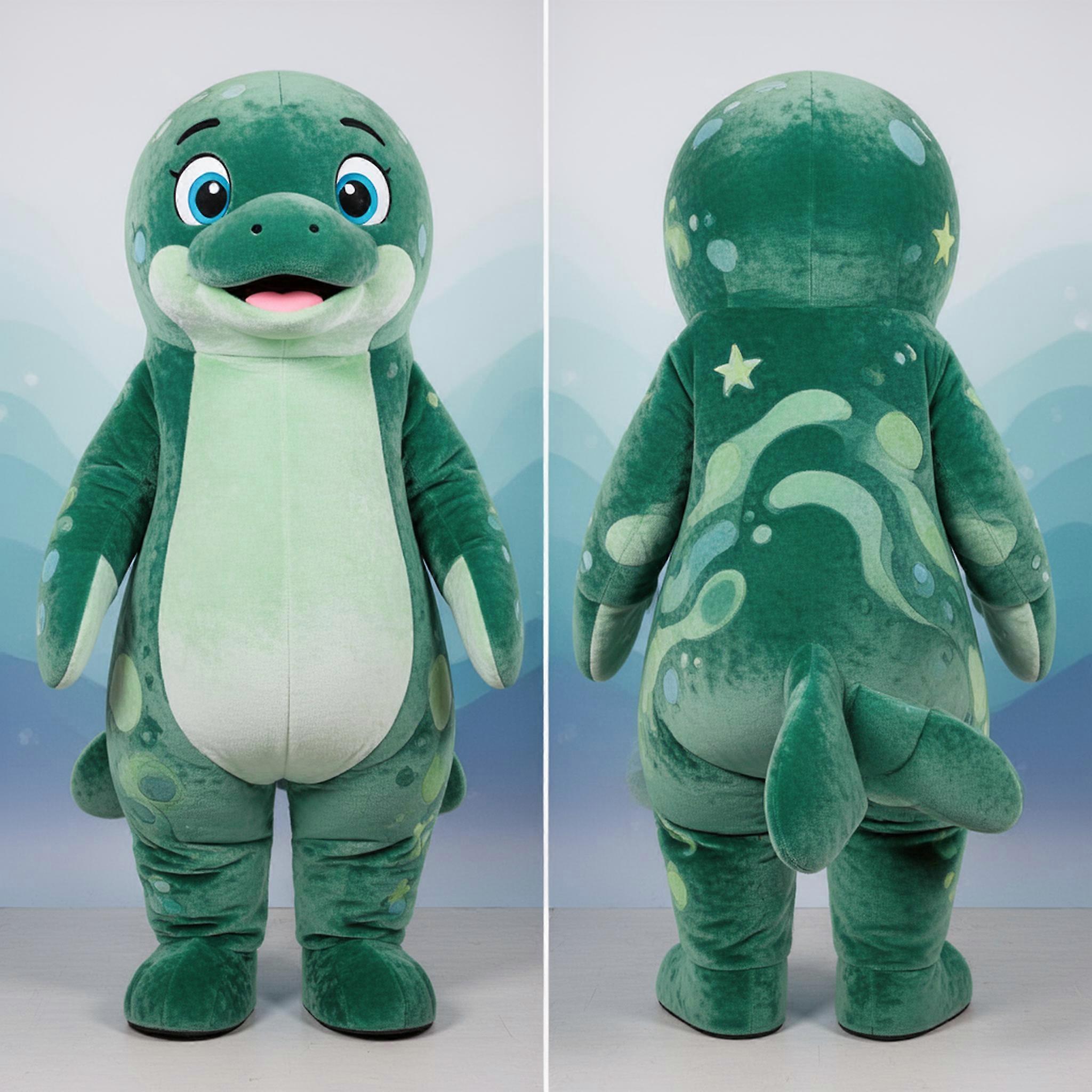 MASTICOT Forest Green Rounded Stellars Sea Cow Mascot
