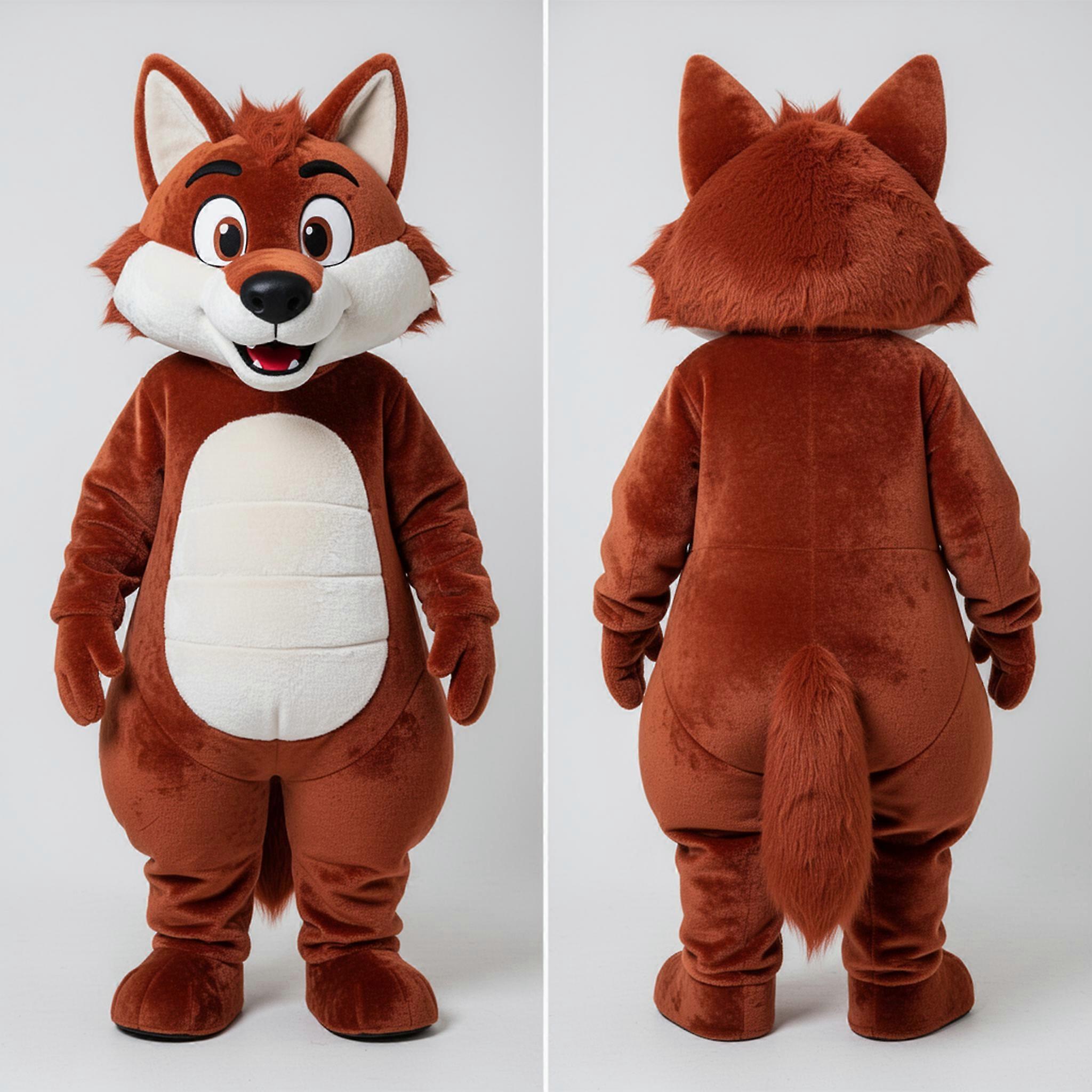 MASTICOT Rust Orange Wide Eyed Say Wolf Mascot