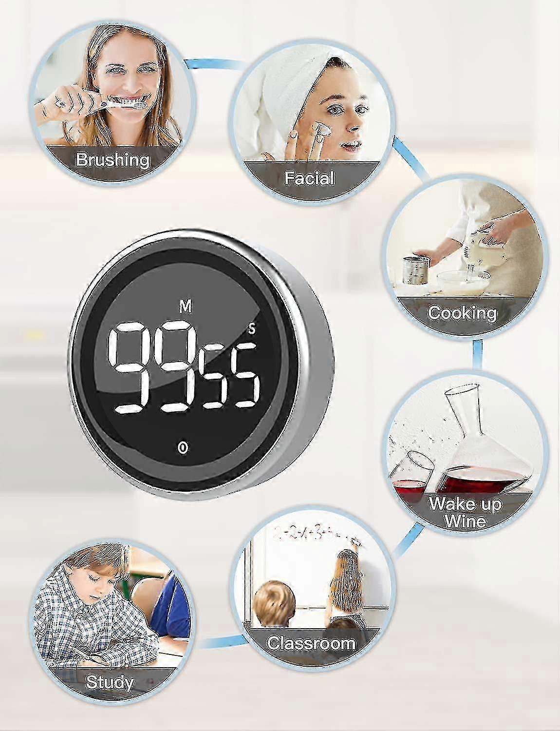 Kitchen Timer Digital Magnetic Countdown Timer 99 Minutes Max, Twist One Button Operation compatible with Kids And Elderly