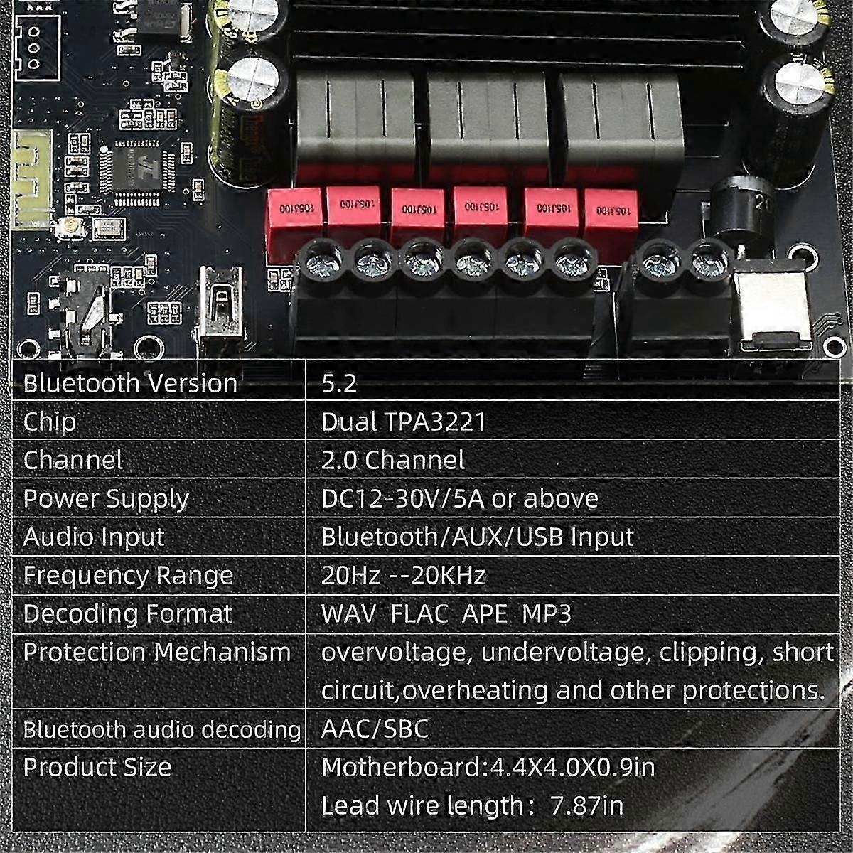 S200HS-W Bluetooth 5.2 Subwoofer Digital Amplifier Board