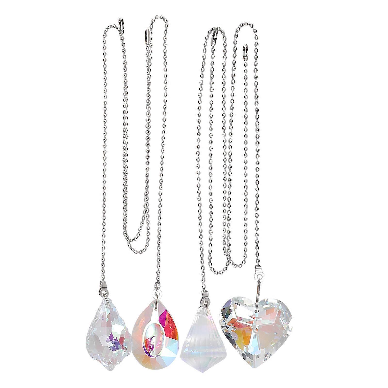 Crystal Ceiling Fan Pull Chain for Decor 4Pcs Decorative Ceiling Fan Pulls Extension