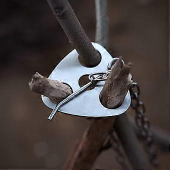 Camping Tripod Board - Turn Branches into Campfire Tripod, Stainless Steel Campfire Support Plate with Adjustable Chain for Hanging Cookware - Perfect