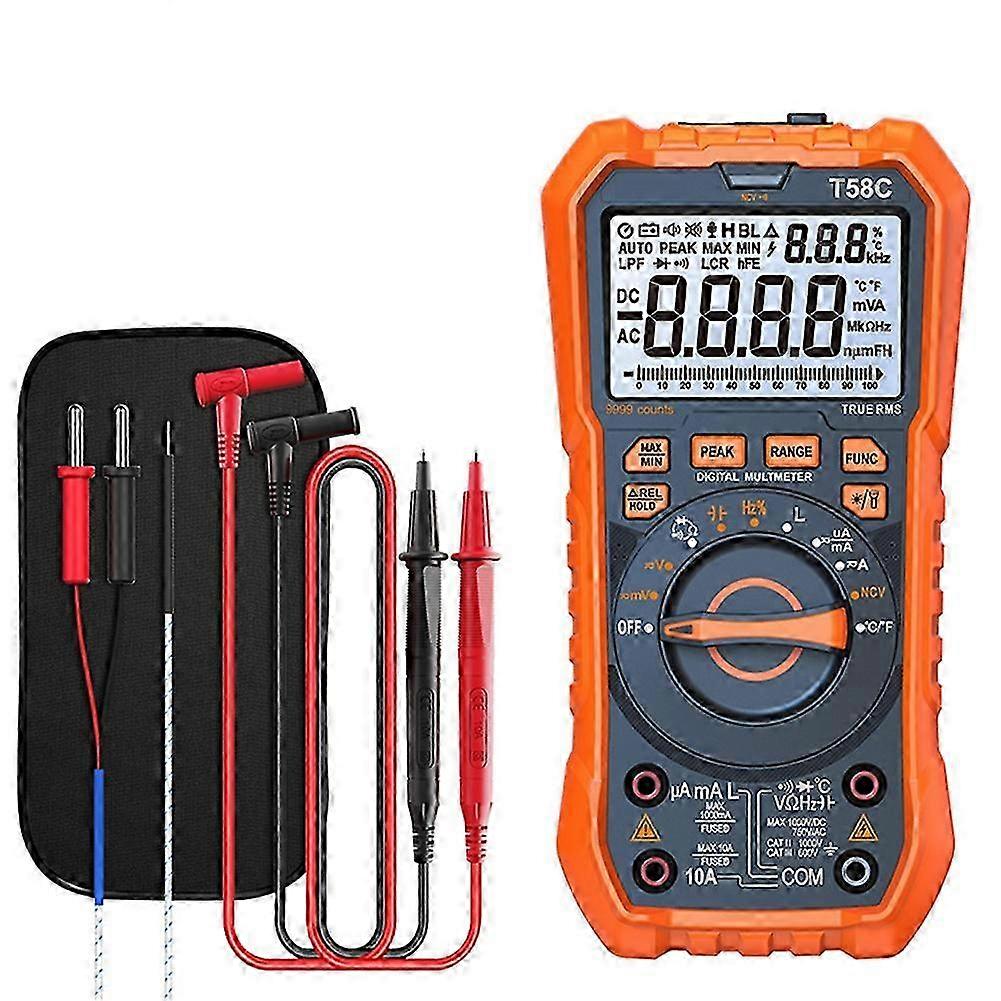 T58C Digital Multimeter with Auto Range, Voltage, Current Measurement, and More