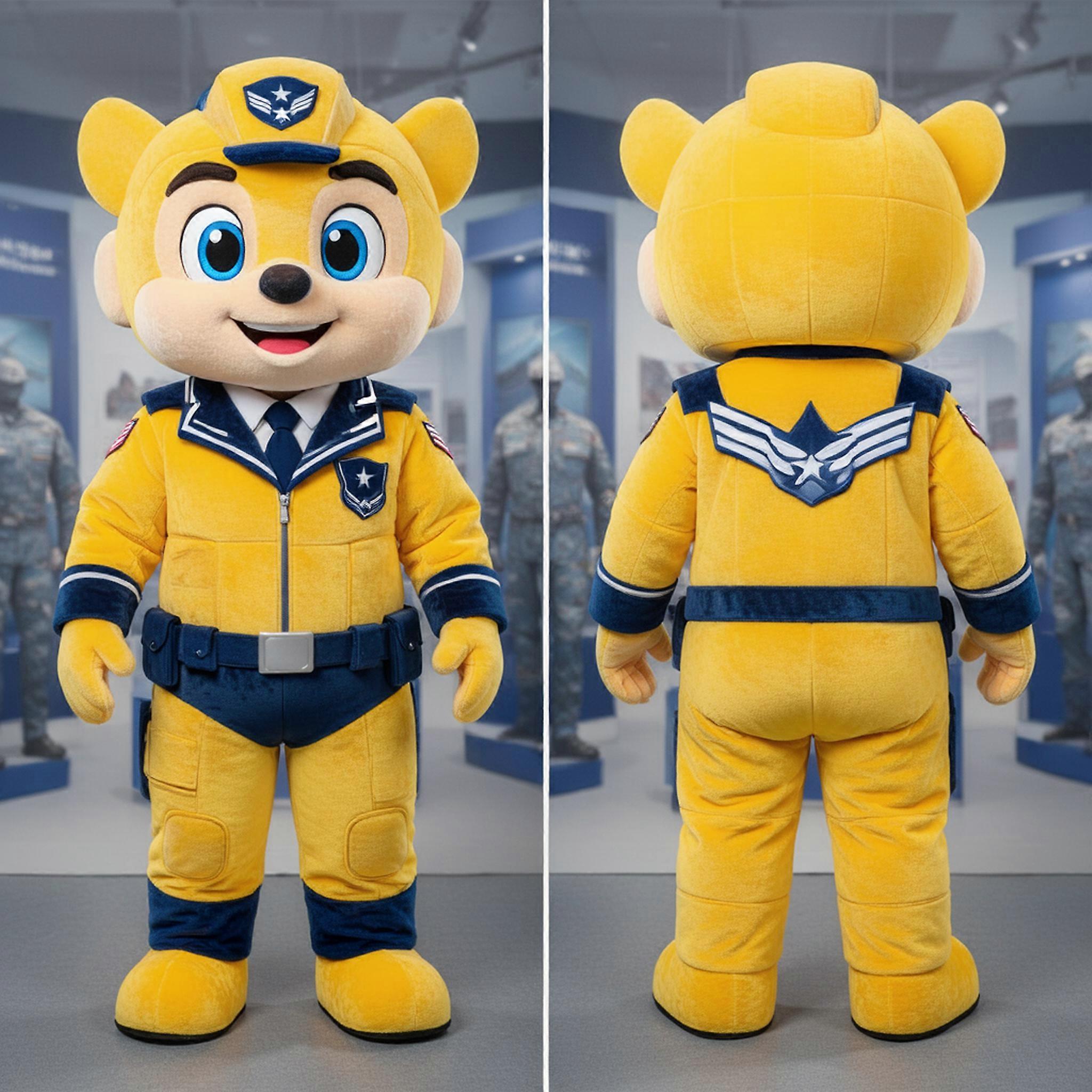 MASTICOT Yellow Plush Air Force Soldier Mascot