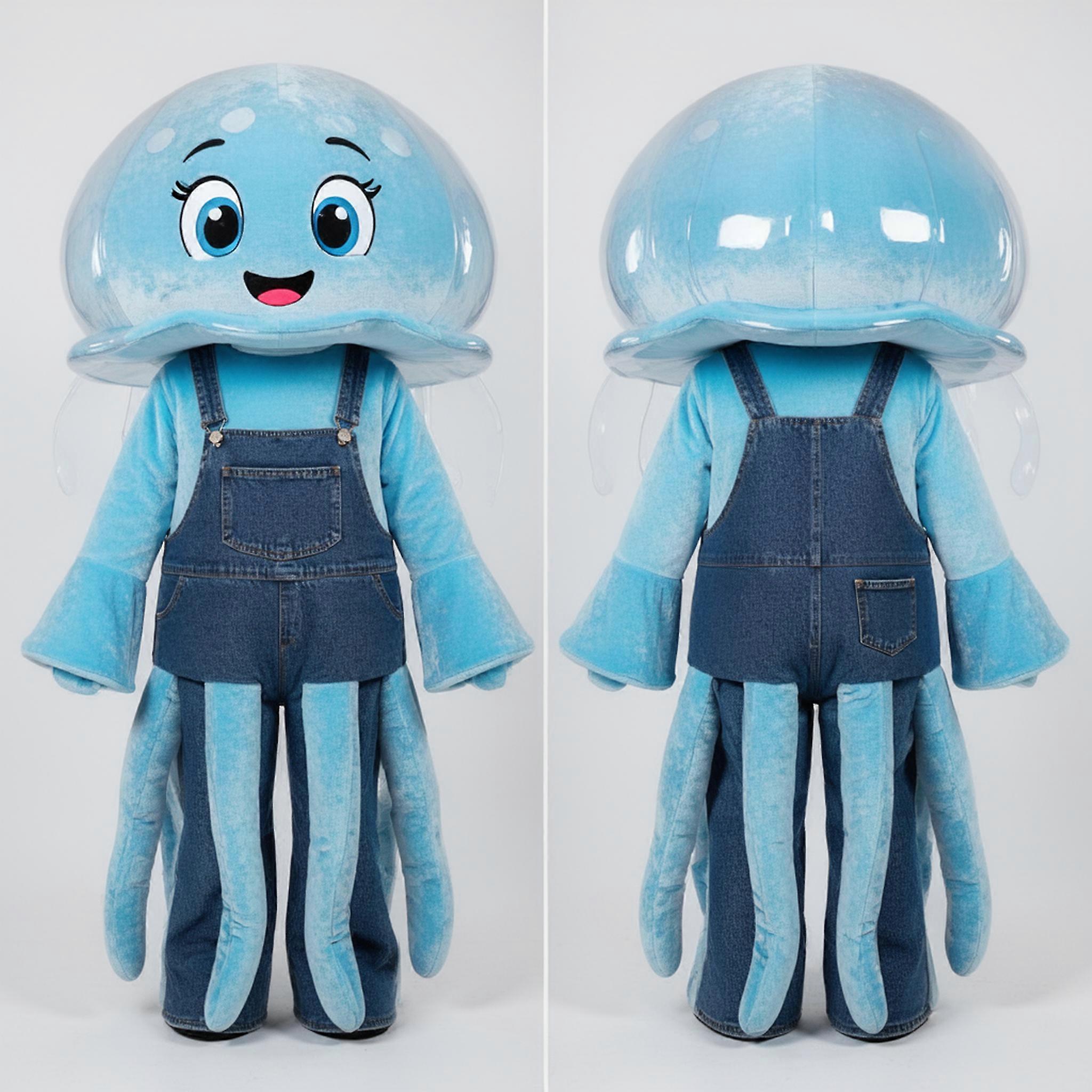 MASTICOT Sky Blue Translucent Jellyfish Mascot