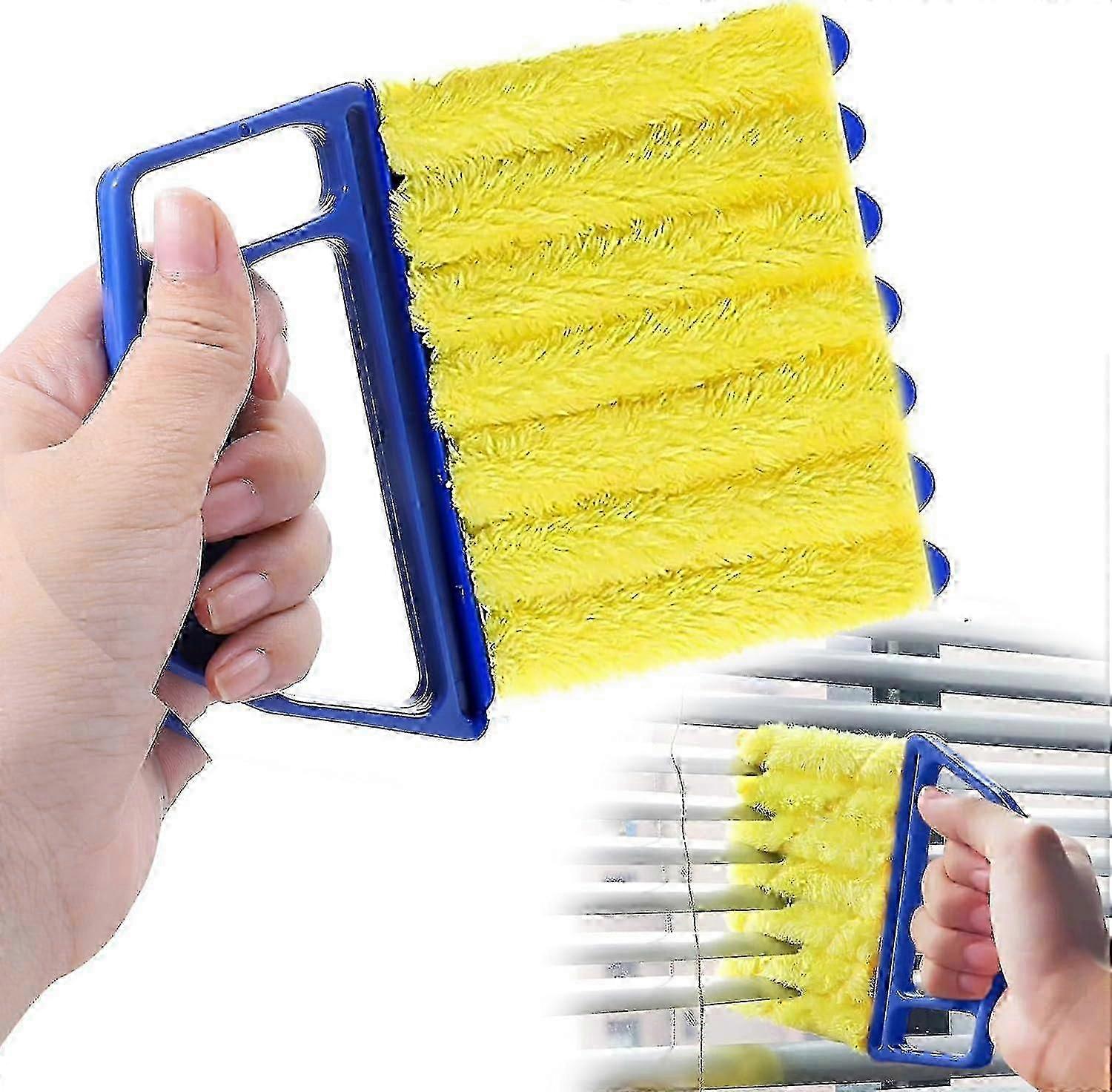 Dusting brush compatible with window blinds and shutter cleaning