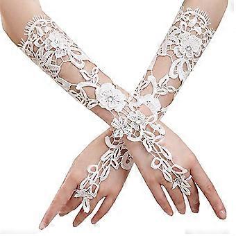 Wedding Gloves for Bride Long White Lace Gloves for Hands Wearing