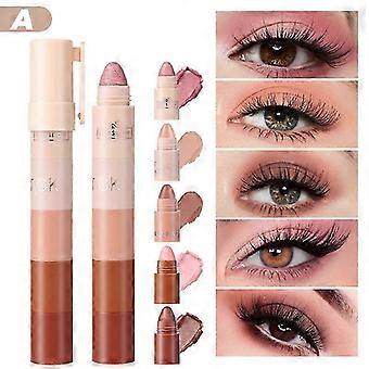 Eyeshadow Stick,5 Colors Soft Creamy Matte Shimmer Eye Shadow Pencil,Powder Metallic Shimmer Eyeshadow Pen Crayon,Highlighting Pigmented Shiny_yzad