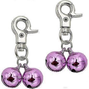 2 Pack Stainless Steel Dog Bells for Collars, Heavy Duty Snap Clip Pet Necklace Bells for Cats & Dogs-bhkj